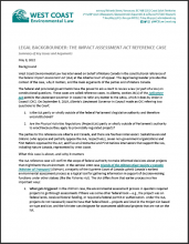 Legal Backgrounder: Impact Assessment Act Reference Case